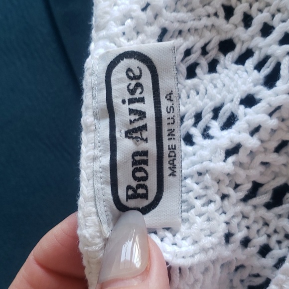 WOMEN'S STRAIGHT-CUT LONGLINE WHITE SWEATER M/L - Picture 3 of 3